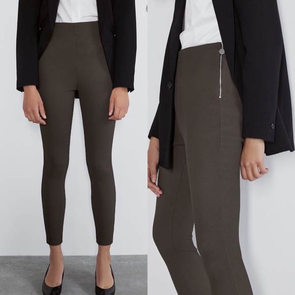 New Zara Legging Brown Small Hi Rise 